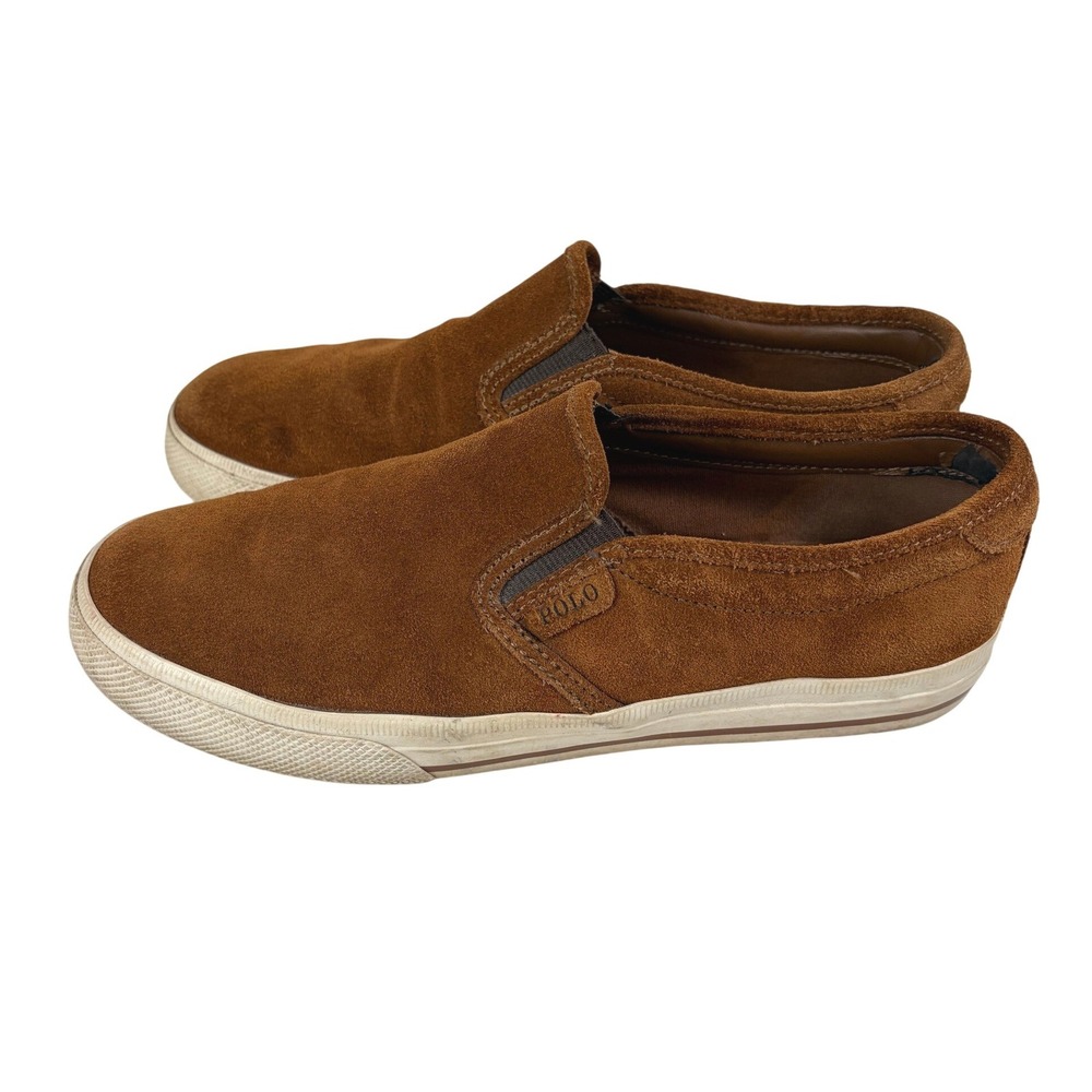 Polo Ralph Lauren Vaughn II Suede Slip On Shoe Brown Men's Size 8D Casual Preppy